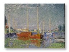 Obraz na plátne ČERVENÉ LODE V ARGENTEUIL – Claude Monet 