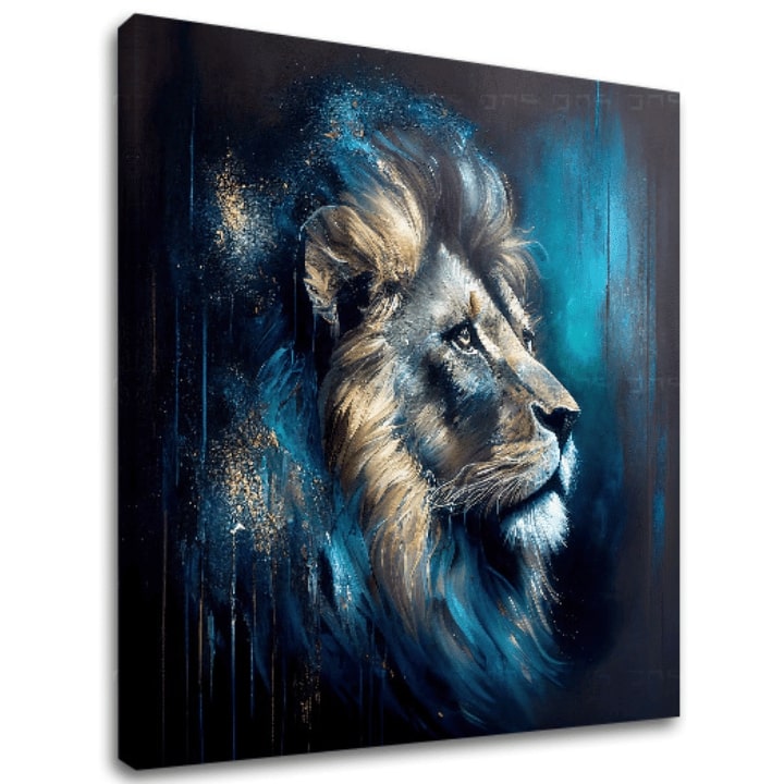 Dekoratívna maľba na plátne - PREMIUM ART - Lion's Strength and Grace 60x60 cm