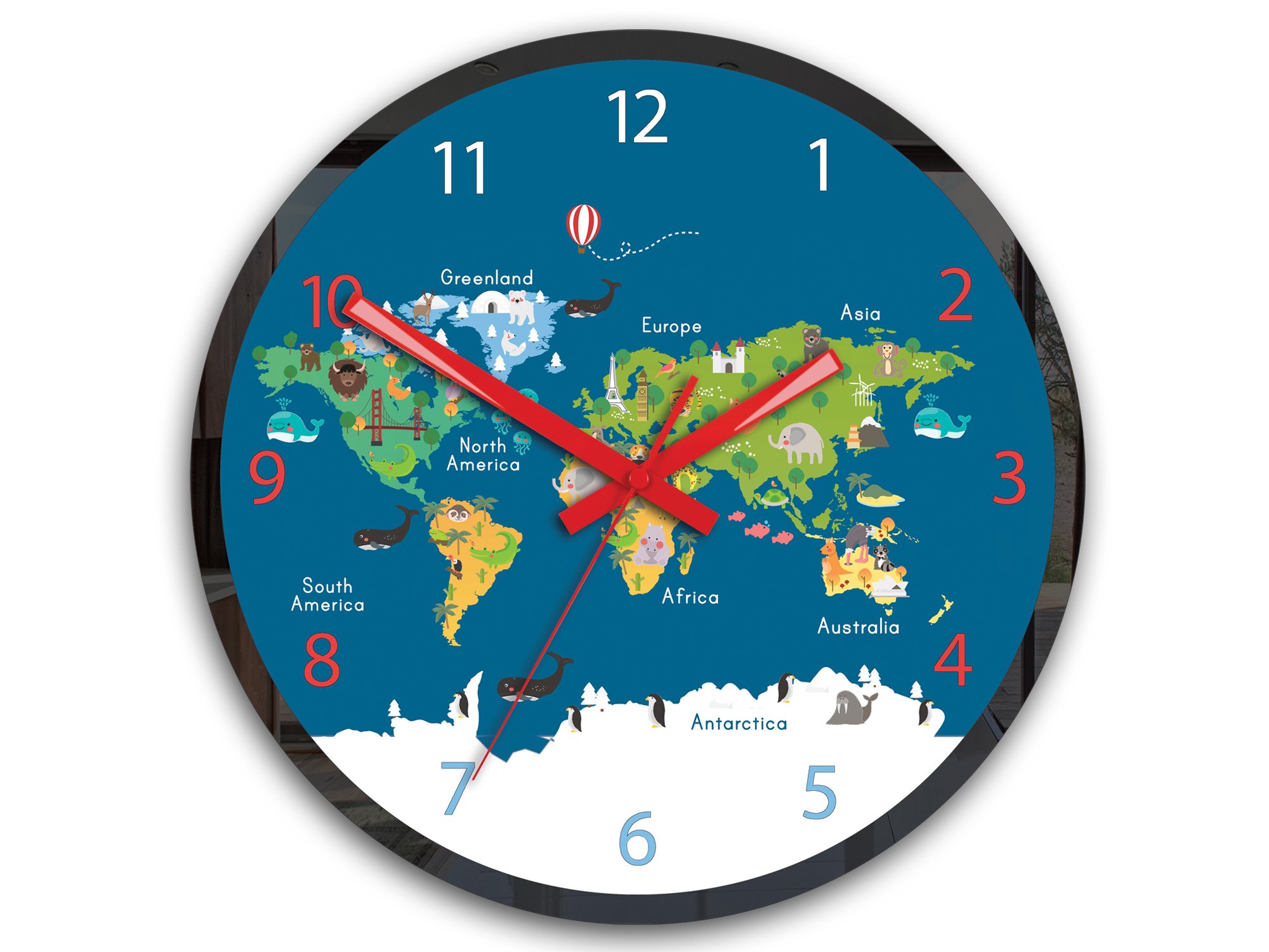 E-shop Detské nástenné hodiny Mapa sveta